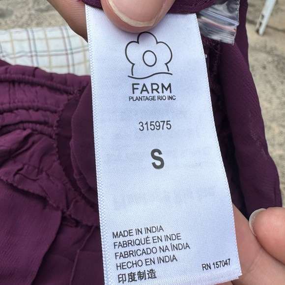 SOLD ELSEWHERE NWT FARM Rio burgundy/purple ruffled long sleeve gathered blouse - Picture 11 of 13